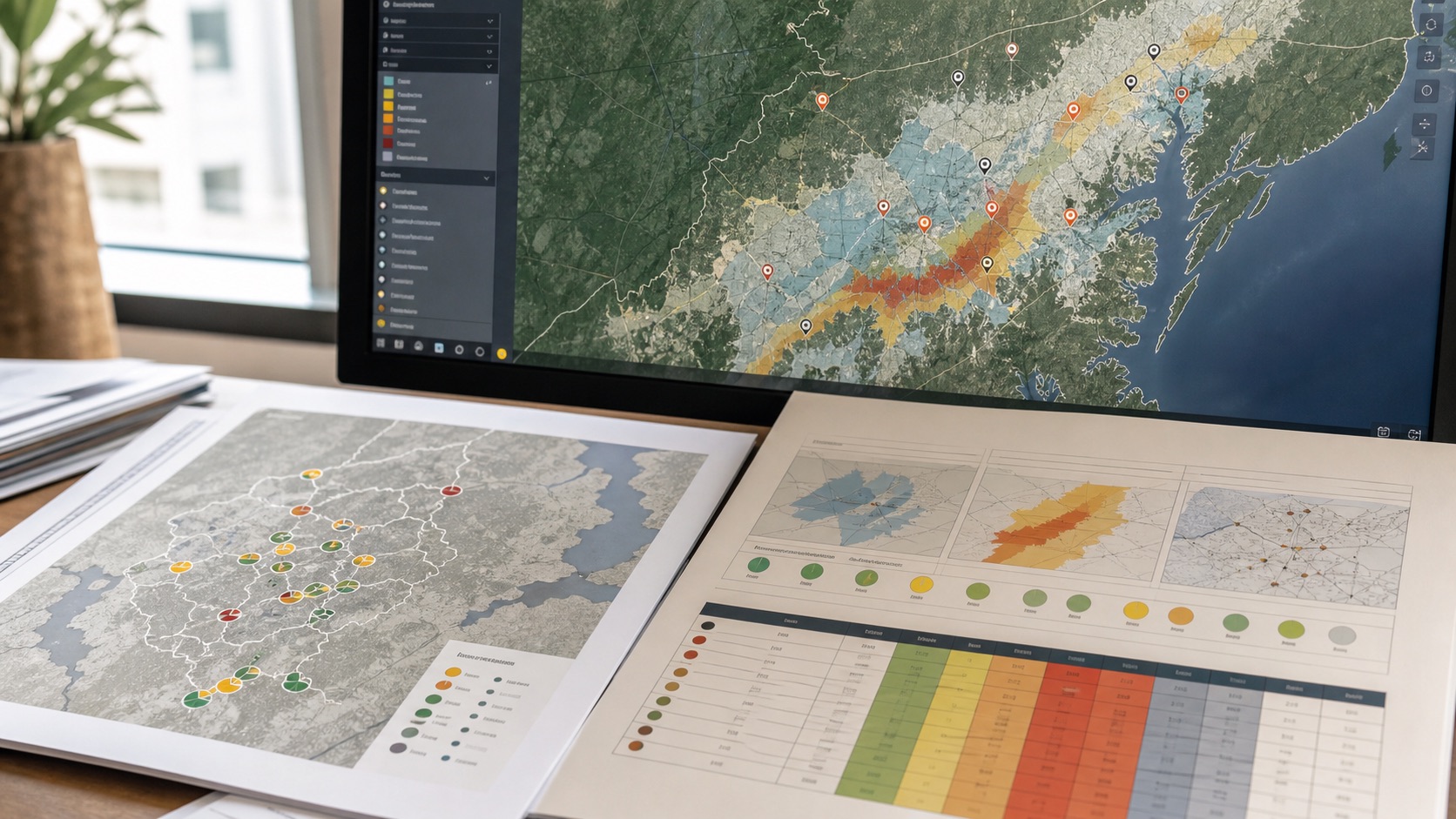Domain-specific geospatial risk scoring illustration